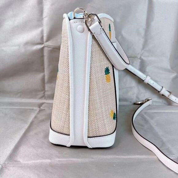 Kate Spade k7288 darcy small pineapple bucket bag in parchment multi - Picture 2 of 5